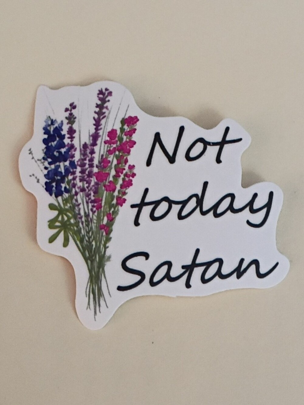 10/$10 Stickers Decal - Not Today Satan - Subtle bi Pride Flowers 2